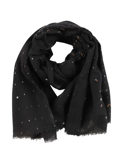 Altea Polka-dot Fringed Scarf In Yellow