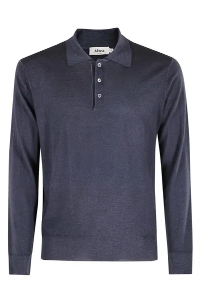 Altea Long-sleeve Polo Shirt In Blue