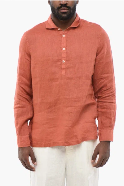 Altea Polo Neckline Linen Shirt