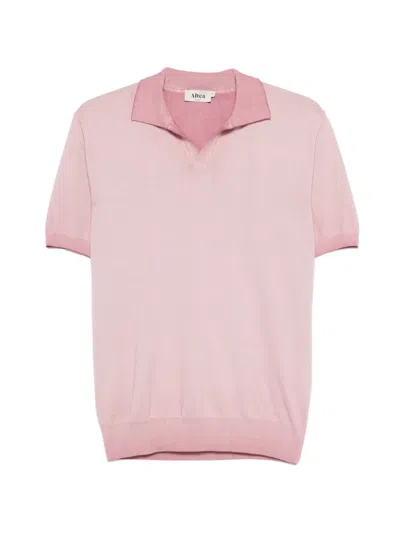 Altea Polo-collar T-shirt In Pink