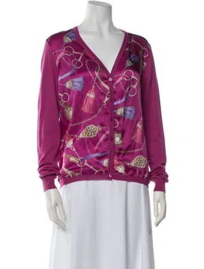 Pre-owned Altea Printed V-neck Sweater In Multi