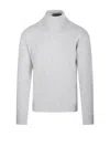 Altea Ribbed Turtleneck Sweater In Virgin Wool And Cashmere Blend In White