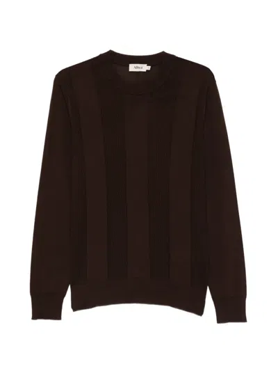 Altea Ribbed-knit Panelled Sweater In Brown