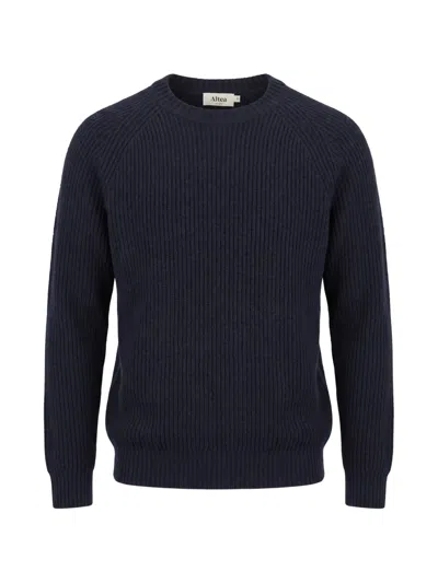 Altea Ribbed-knit Raglan-sleeve Sweater In Blue