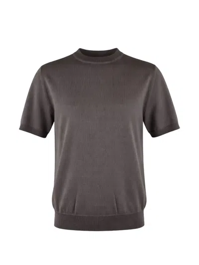 Altea Ribbed-trim T-shirt In Blue