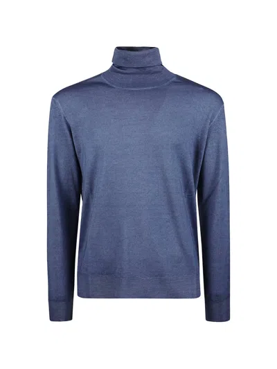 Altea Roll-neck Wool Sweater In Blue