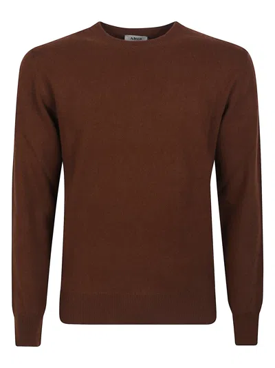 Altea Round Neck Sweater In Brown