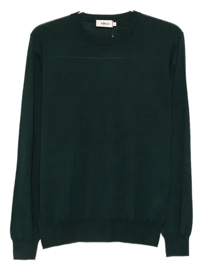 Altea Round-neck Wool Sweater In Green