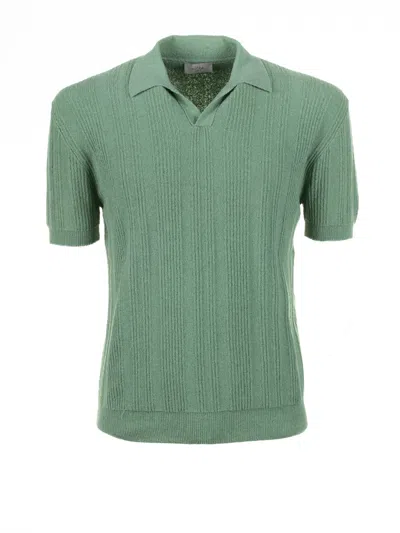 Altea Sage Green Short-sleeved Polo Shirt In Salvia