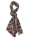 Altea Abstract-print Cashmere Scarf In Blue