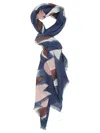 Altea Abstract-print Wool Scarf In Blue