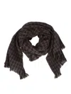Altea Houndstooth-pattern Yak Scarf In Brown