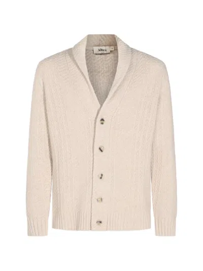 Altea Shawl-collar Knitted Cardigan In Neutrals