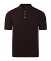 Altea Textured Ribbed Short Sleeve Polo In Black