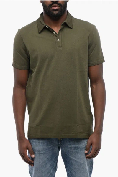 Altea Short Sleeved Cotton Polo In Green