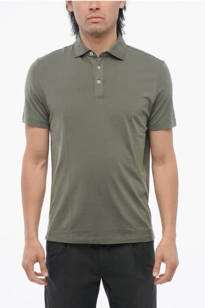 Altea Short Sleeved Cotton Polo In Green