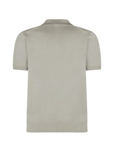 Altea Short-sleeved Cotton Polo Shirt In Gray
