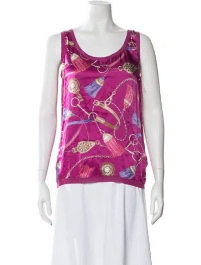 Pre-owned Altea Silk Printed Top In Multi