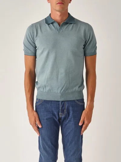 Altea Skipper M/c Cot. Rasato Con Balza Polo In Blue