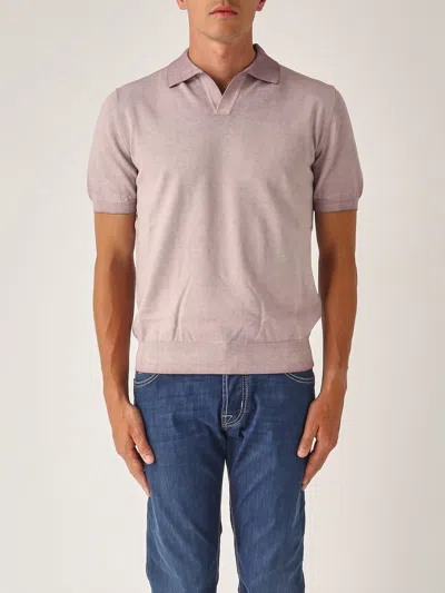 Altea Skipper M/c Cot. Rasato Con Balza Polo In Purple