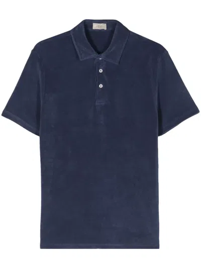 Altea Smith Towelling Polo Shirt In Blue
