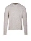 Altea Soft Blend Knit Sweater With Ribbed Hem In Gray