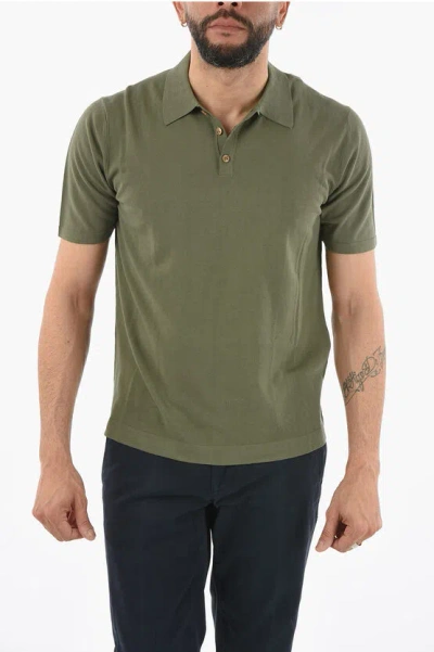 Altea Solid Color Cotton Polo Shirt In Green