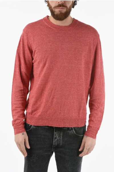 Altea Solid Color Flax Sweater In Red
