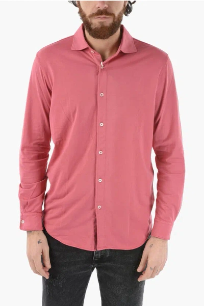 Altea Solid Color Jersey Palmer Shirt In Pink