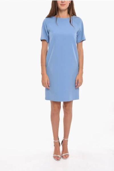 Altea Solid Coloured Anita Dress With Short Sleeves In Blue