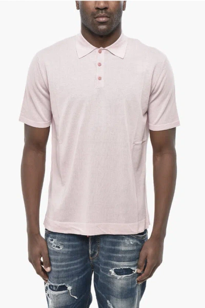 Altea Solid Lightweight Cotton Polo In Pink