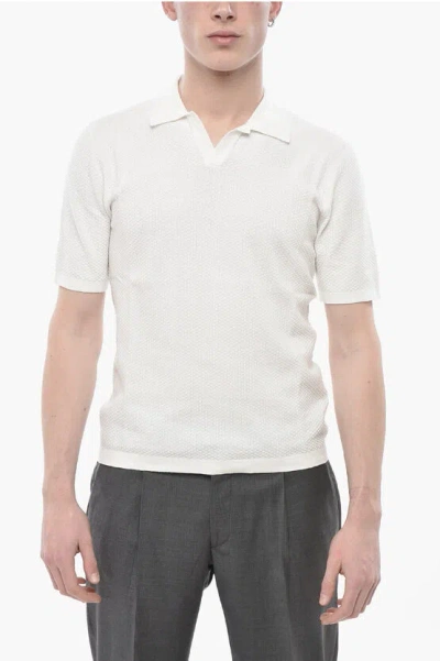 Altea Solid Polo Collar Knit In White