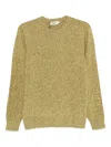 Altea Textured Knit Long Sleeve Crew-neck Sweater In Brown
