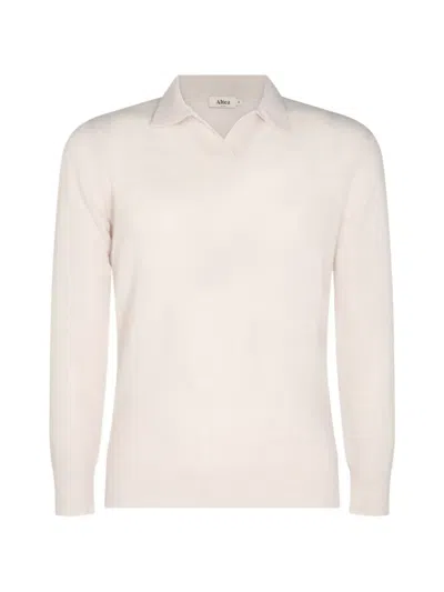 Altea Spread-collar Knitted Sweater In Neutrals