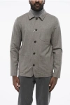 Altea Stretch Virgin Wool Pablo Overshirt With Micro-houdstooth Mo