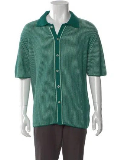 Pre-owned Altea Striped Short Sleeve Shirt In Green