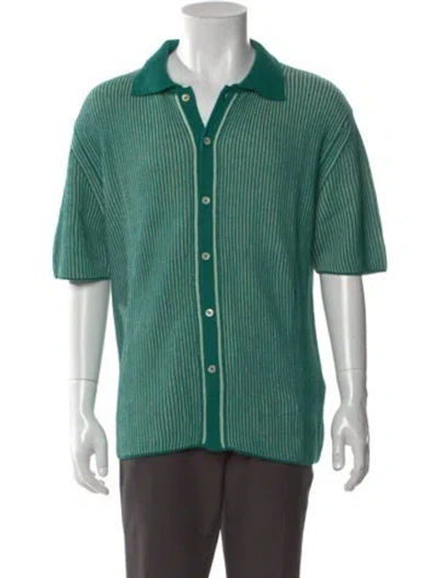 Pre-owned Altea Striped Short Sleeve Shirt In Green