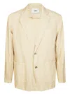 Altea Giacca Aaron Lightweight Linen Blazer In Neutral