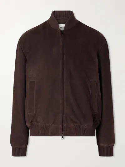 Altea Suede Blouson Jacket In Brown