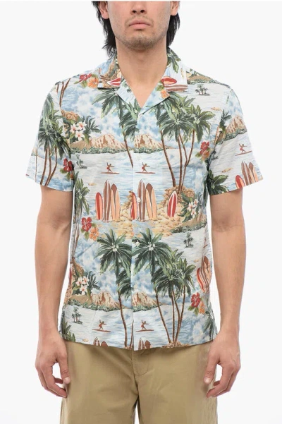Altea Surf Print Shirt Sleeved Shirt In Blue
