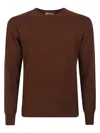 Altea Crew-neck Cashmere Sweater In Brown