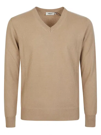 Altea V-neck Cashmere Sweater In Brown