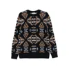 Altea Long Sleeve Crew-neck Jacquard Sweater In Black