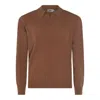 Altea Long-sleeved Polo Jumper In Brown