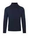 Altea Tailored Black Cashmere Turtleneck Sweater In Blue