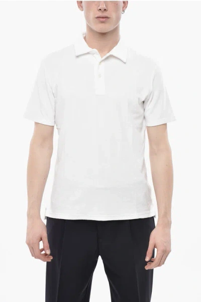 Altea Terry Cotton Polo Smith With 3 Buttons In White