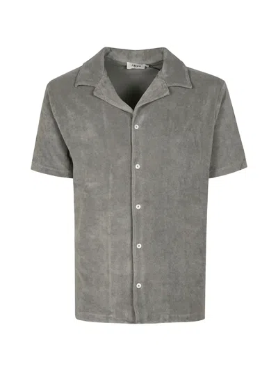 Altea Terry-cloth Camp-collar Shirt In Gray