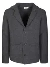 Altea Textured Knit Jacket With Classic Collar In Gray