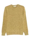 Altea Textured Knit Long Sleeve Crew-neck Sweater In Green