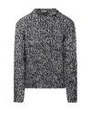 Altea Textured Knit Round Neck Sweater In Grey
